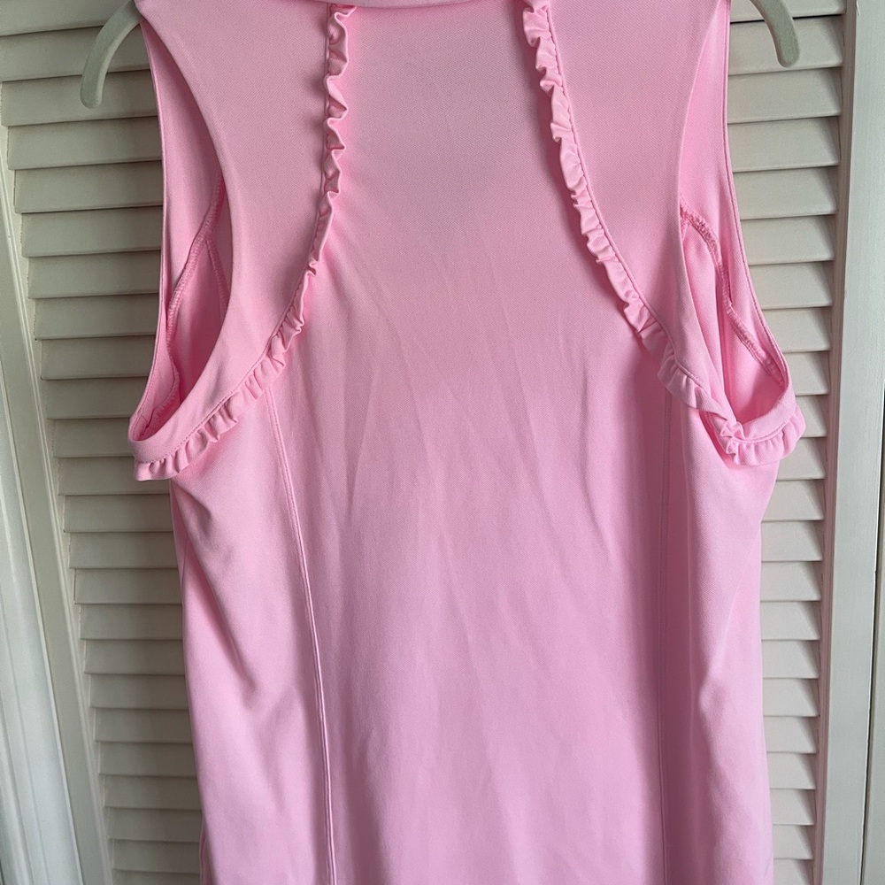 Lilly Pulitzer Pink Sleeveless Top with Ruffle Detail - Picture 2 of 3